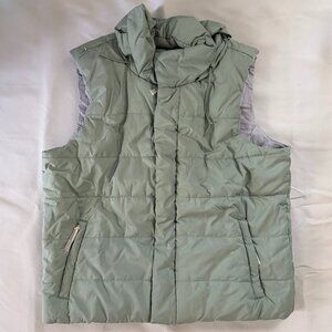 Vintage Ralph Lauren Vest Womens LARGE Green Puffer Y2K Hooded Tartan Label  Ful